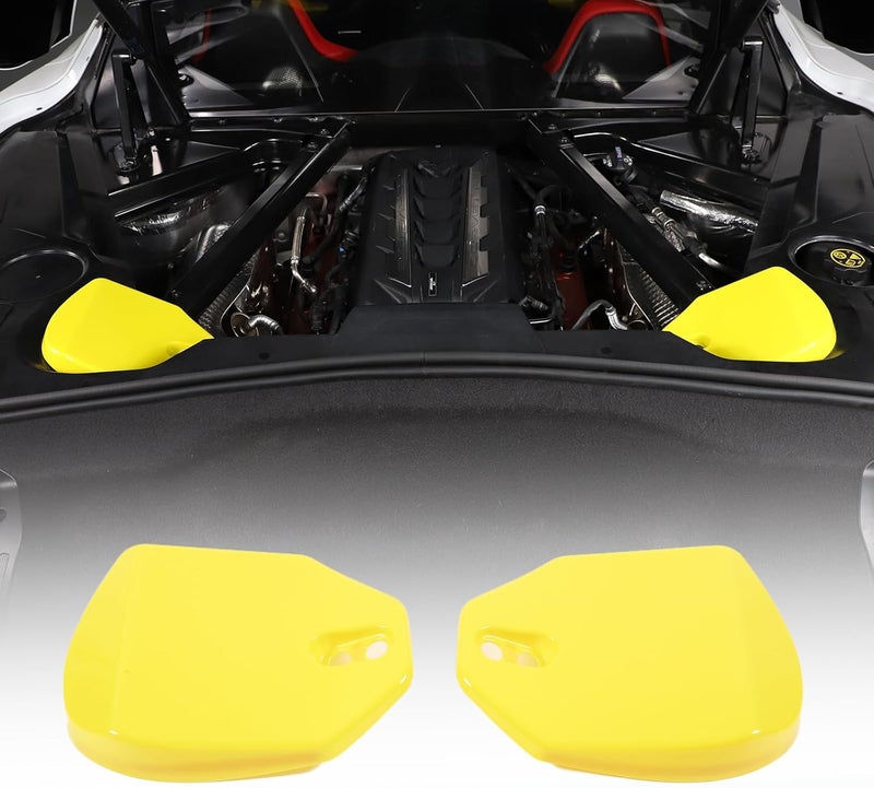 CHEAYAR Rear Strut Tower Covers Compatible with Chevrolet Corvette C8 2020-2023, ABS Plastic Engine Bay Shock Protection Panel Cover Trim, 2pcs C8 Accessories (Yellow color) - Image 1